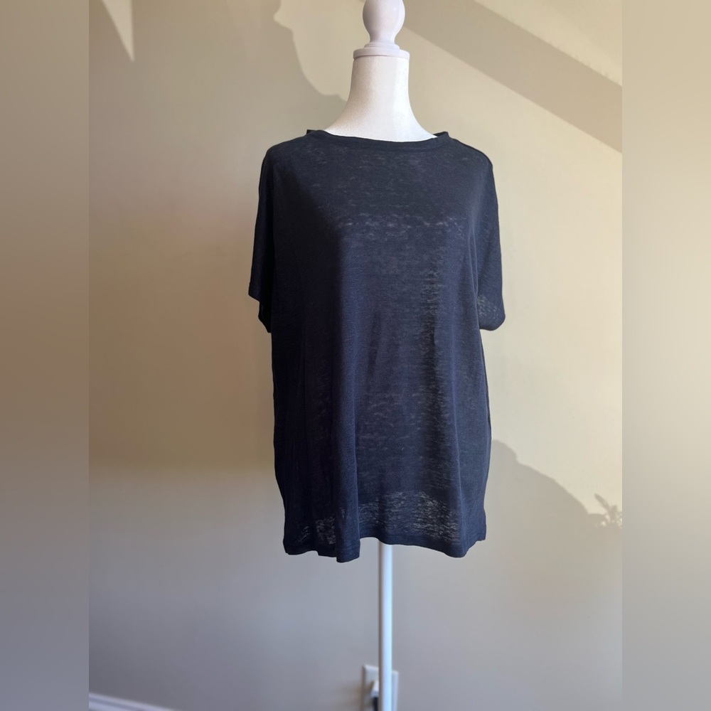 Mango Women's Medium Linen Short-Sleeved T-Shirt